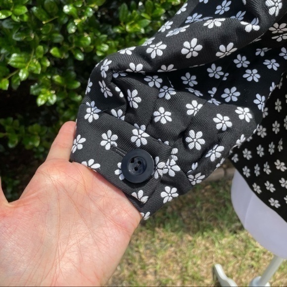 W BY WORTH Black White Floral Blazer 6 - Picture 11 of 13